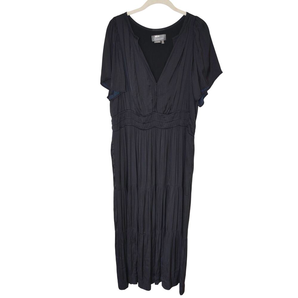 Anthropologie Black Maxi Dress with V-Neck